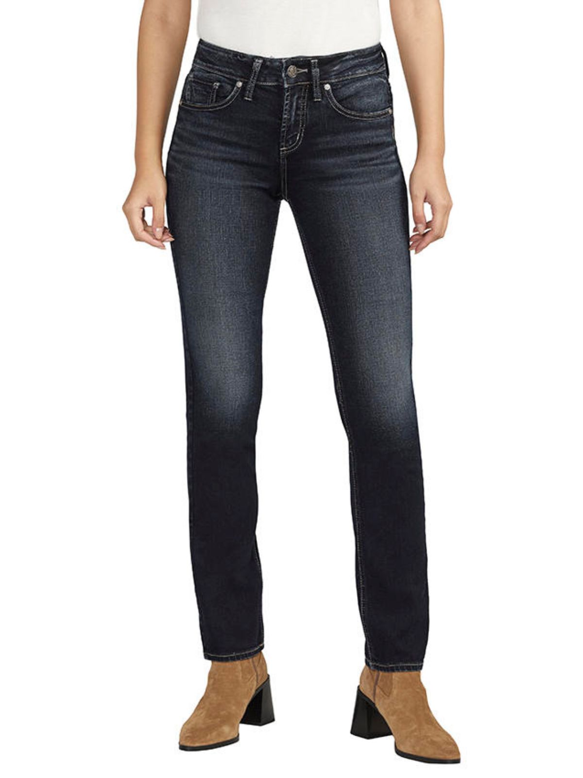 Silver Women's Suki Mid-Rise Straight Leg Jean