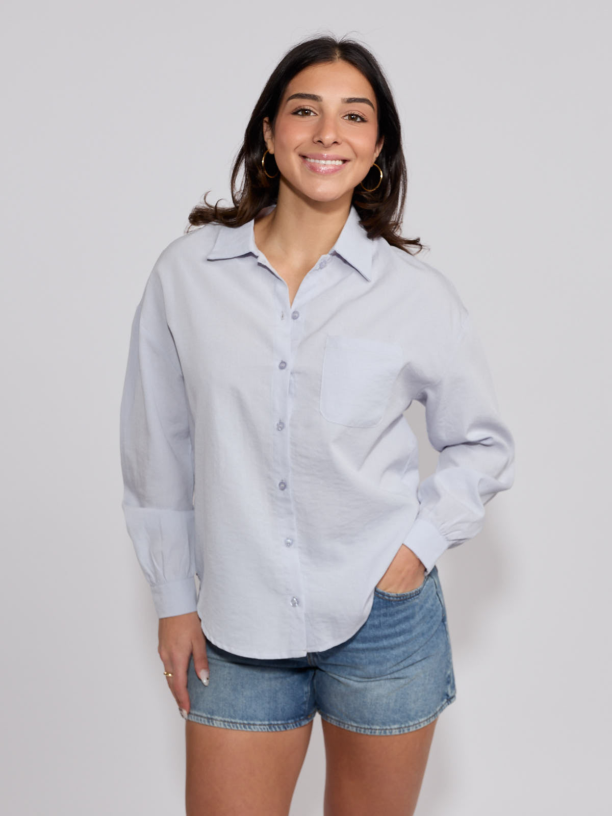 Lauren Button-Down Long Sleeve Blouse