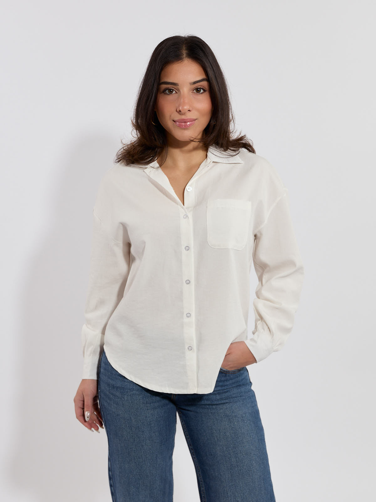 Lauren Button-Down Long Sleeve Blouse
