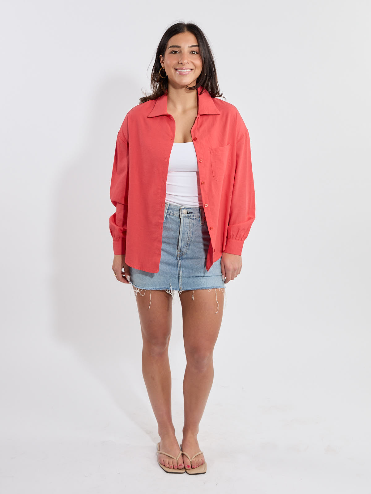 Lauren Button-Down Long Sleeve Blouse