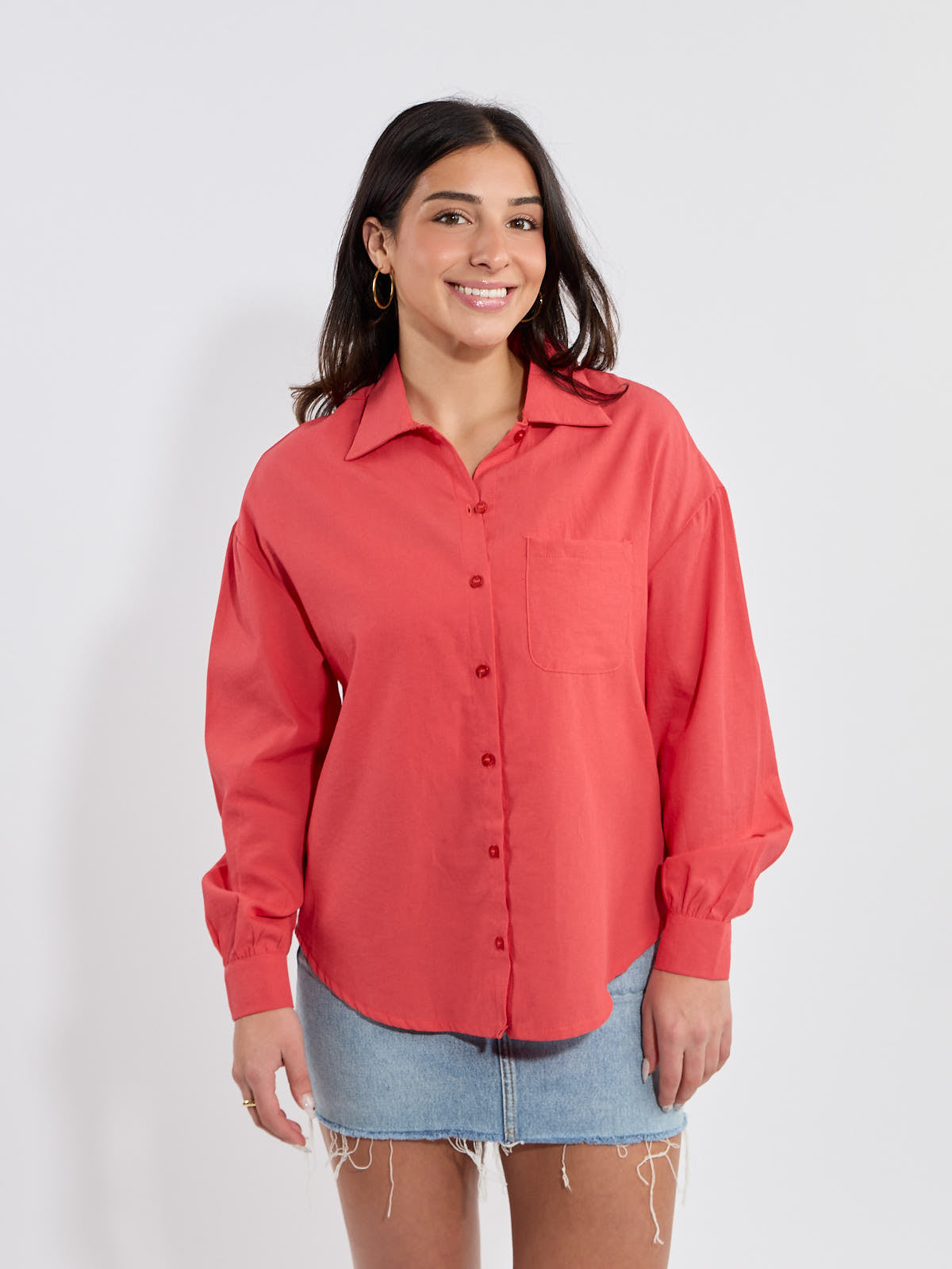 Lauren Button-Down Long Sleeve Blouse