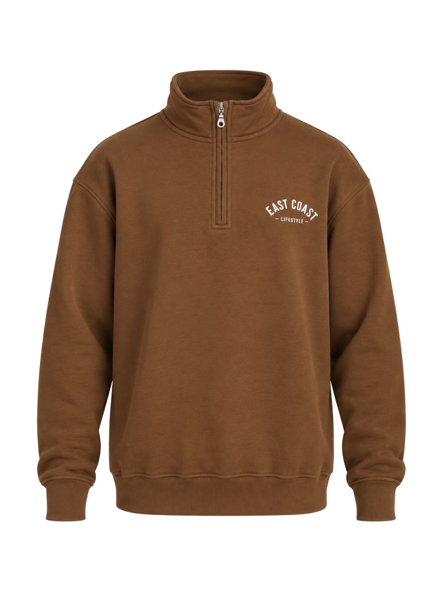 East Coast Lifestyle Text Logo Quarter Zip