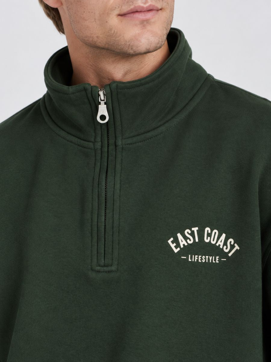 East Coast Lifestyle Text Logo Quarter Zip