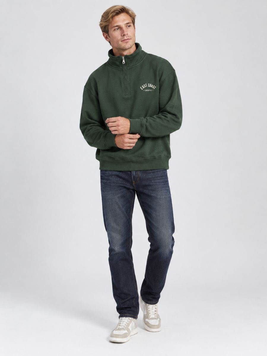 East Coast Lifestyle Text Logo Quarter Zip