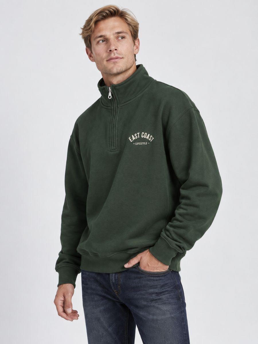 East Coast Lifestyle Text Logo Quarter Zip