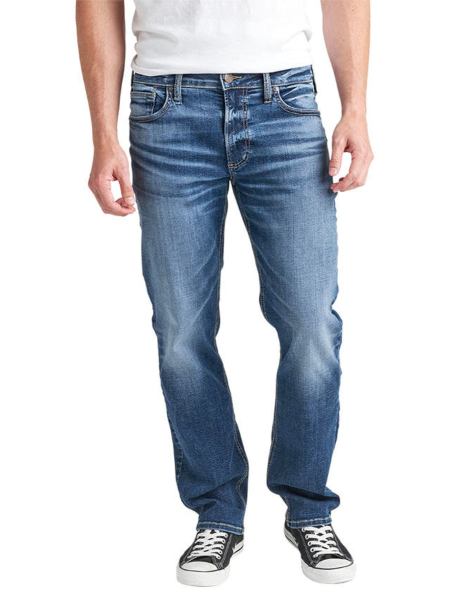 Silver Men's Allan Slim Fit Dark Jean by Silver Jeans in dark wash front view