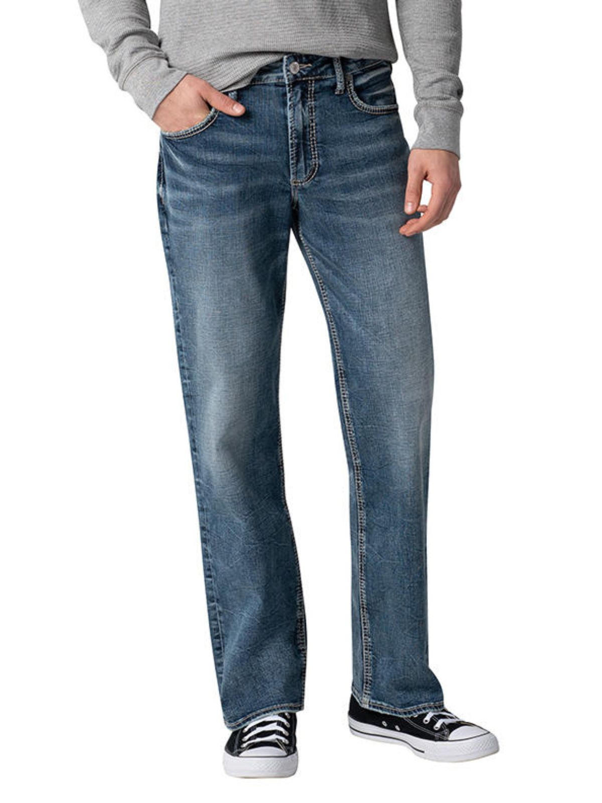 Silver Men's Gordie Loose Fit Straight Leg Jean