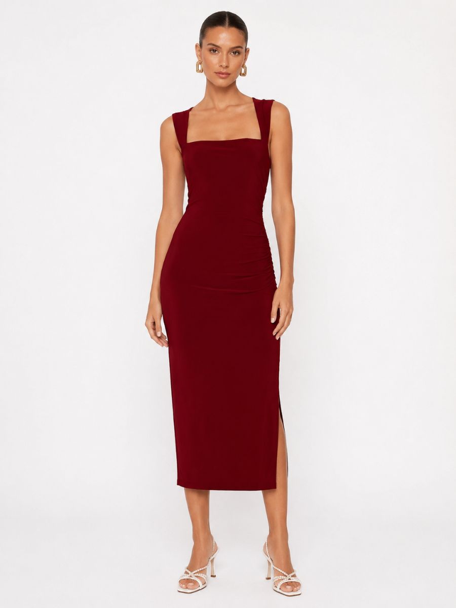 Carrie Square Neck Jersey Midi Dress