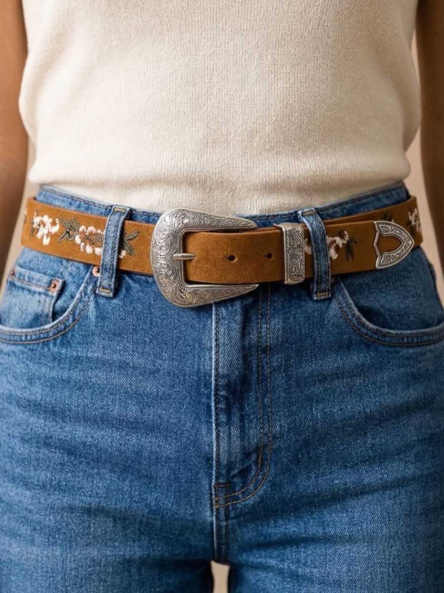 Embroidered Floral Southern Belt
