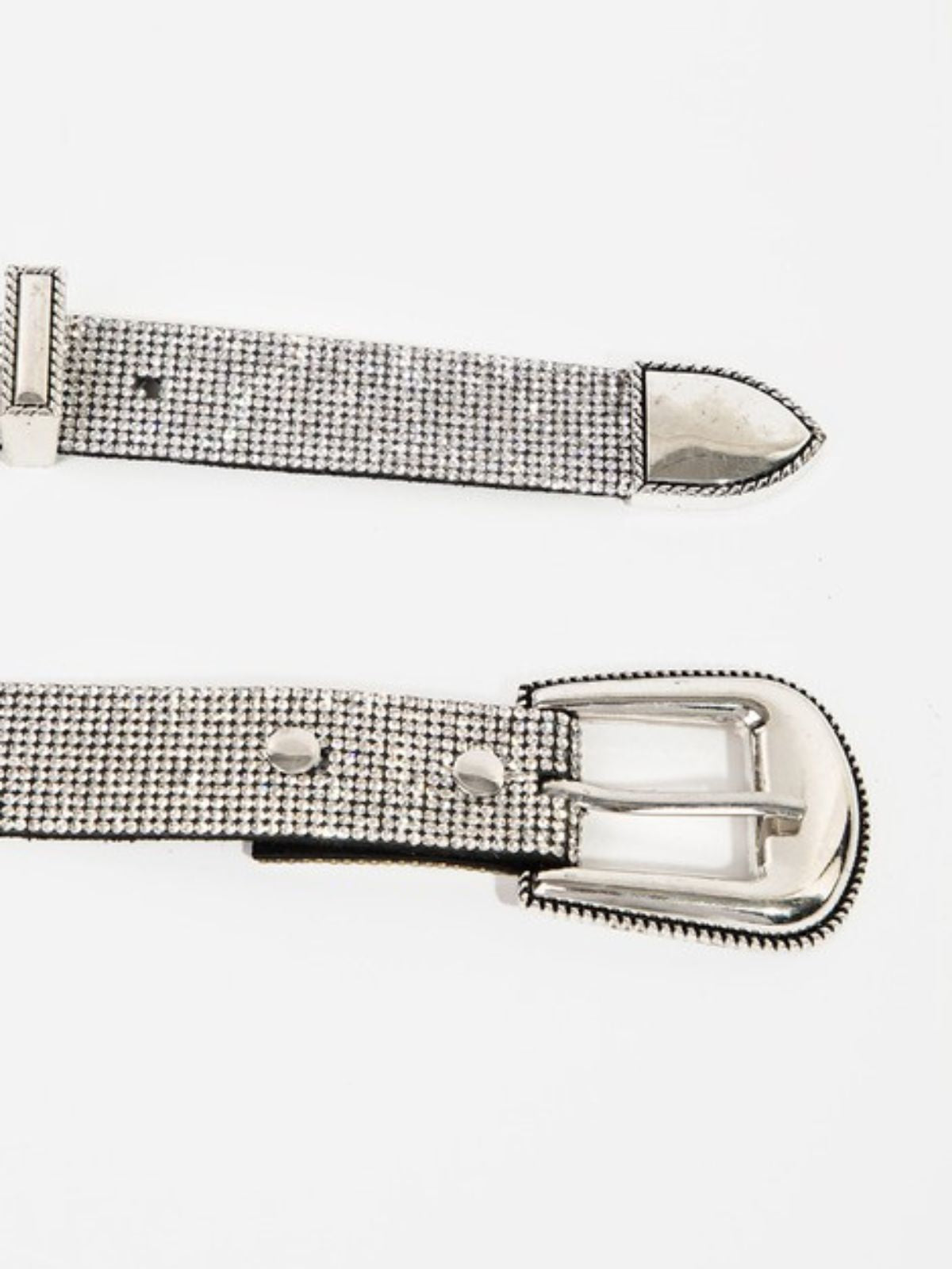 All Over Crystal Belt with Metal Tab