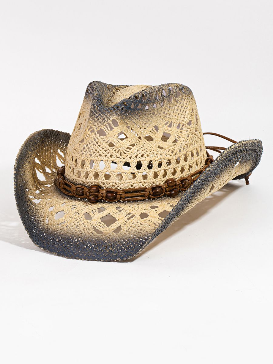 Ombre Braided Straw Cowboy Hat