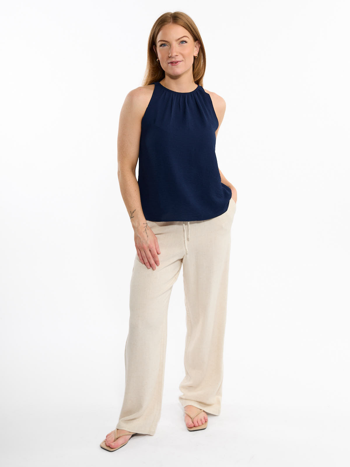 Abby High Neck Sleeveless Blouse