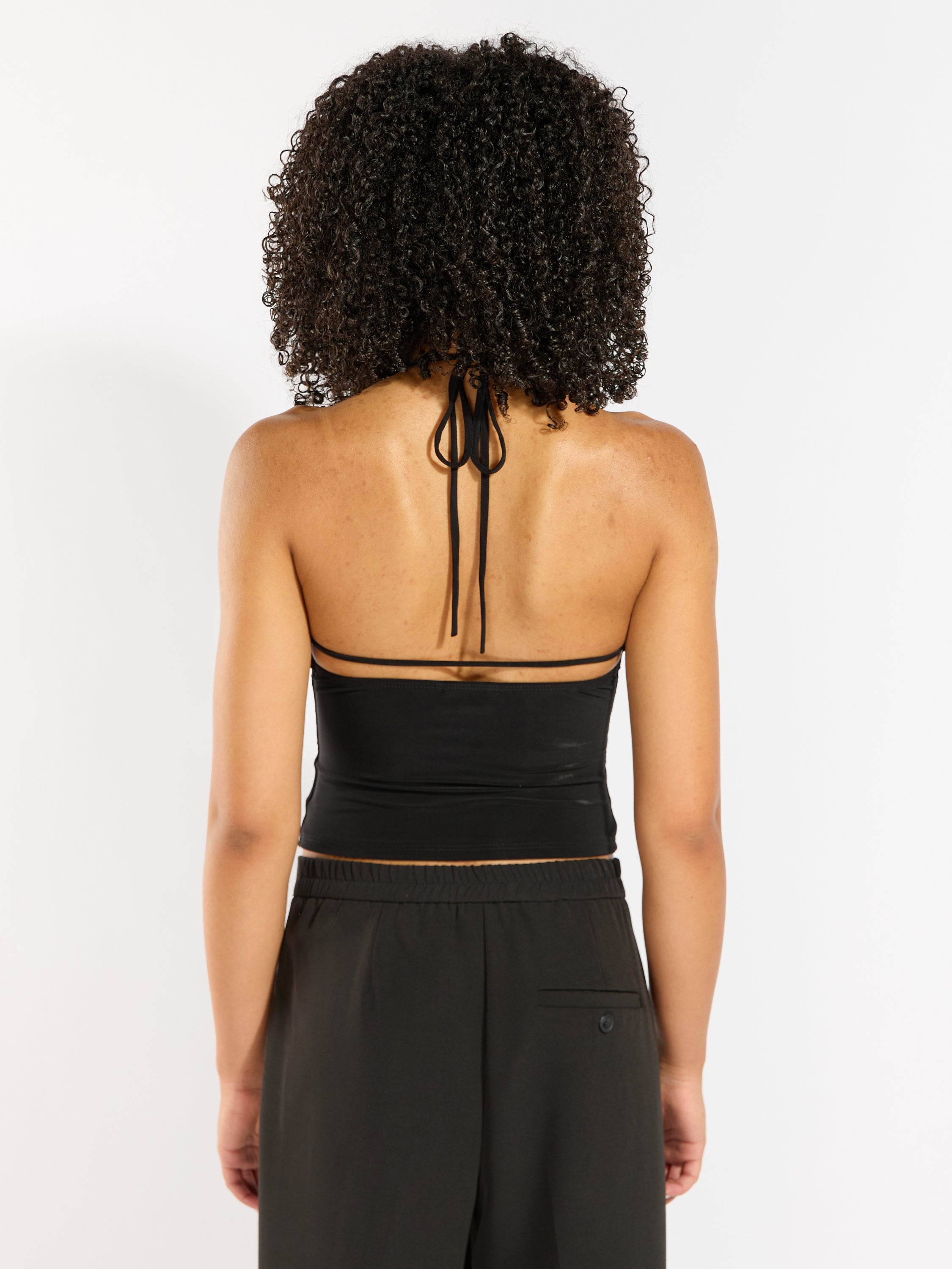 Lucy Solid Halter Tie Top