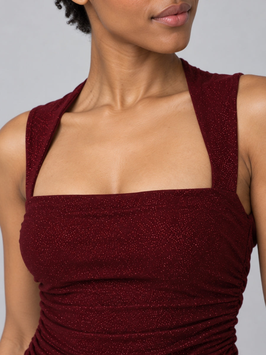 Stassi ITY Glitter Square Neck Top