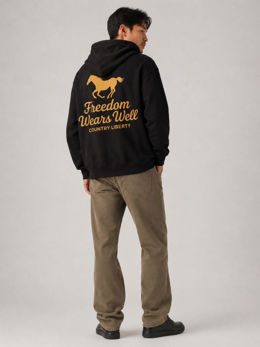 Country Liberty Mustang Freedom Wears Well Hoodie