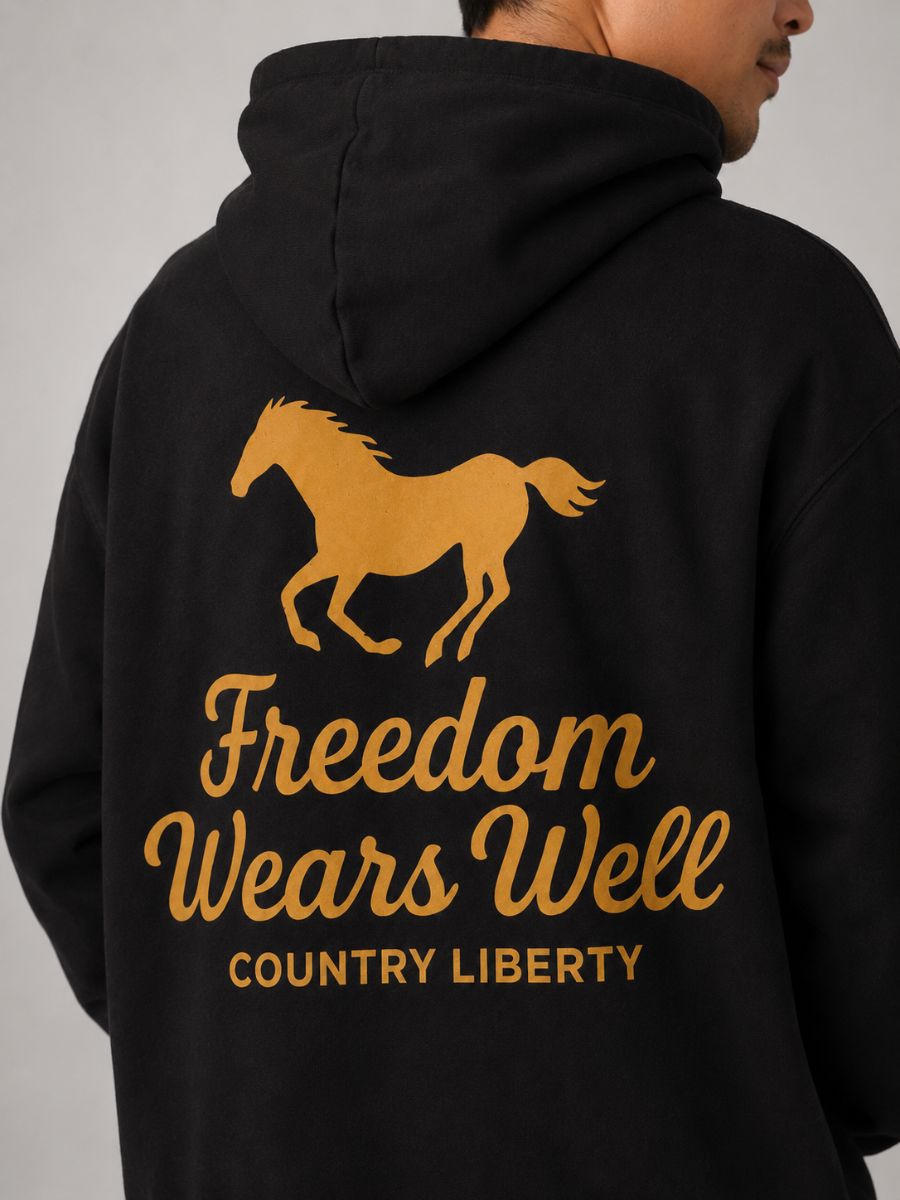 Country Liberty Mustang Freedom Wears Well Hoodie
