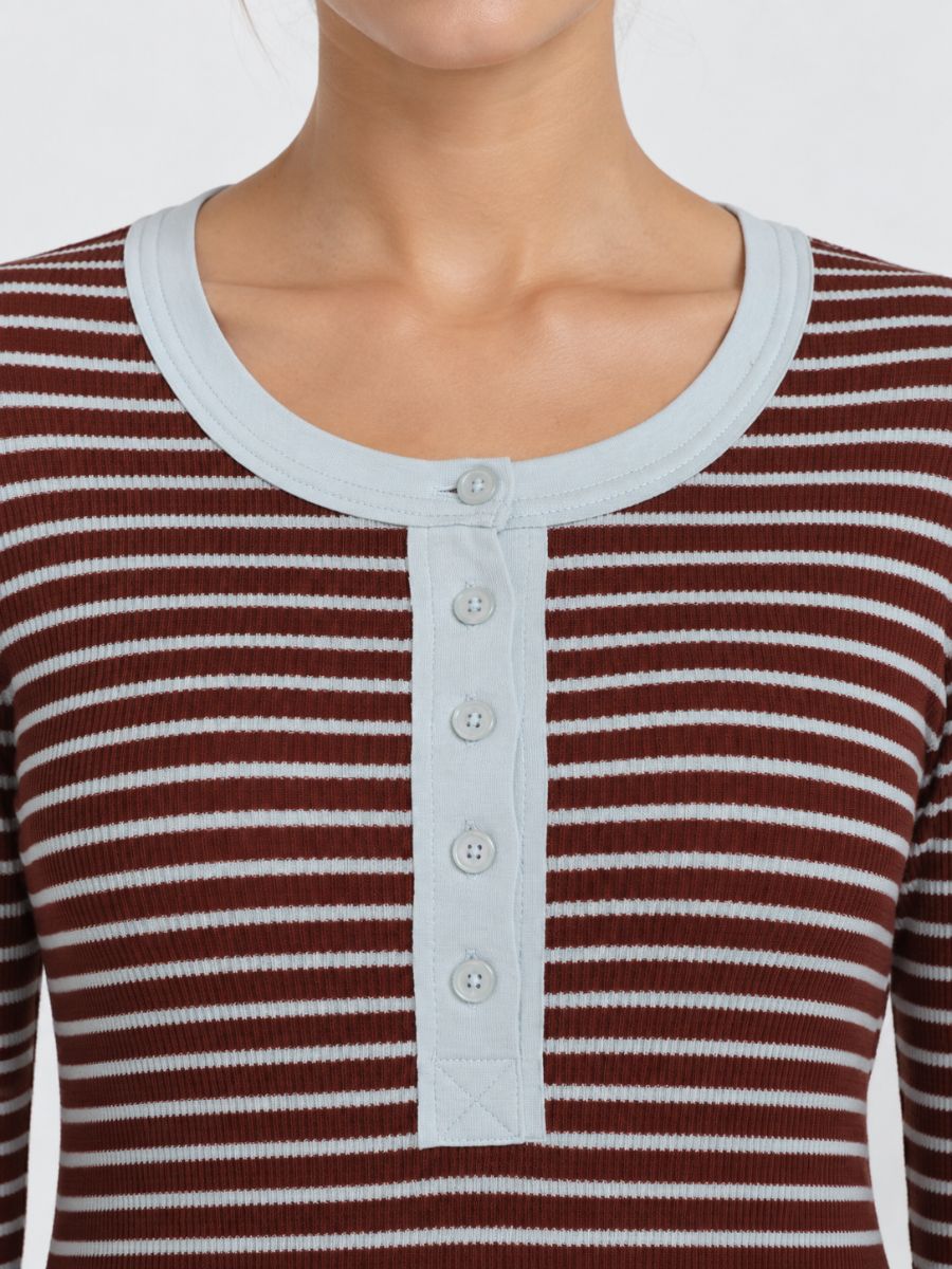 Free Long Sleeve Stripe Knit Top