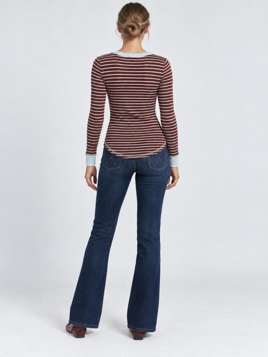 Free Long Sleeve Stripe Knit Top