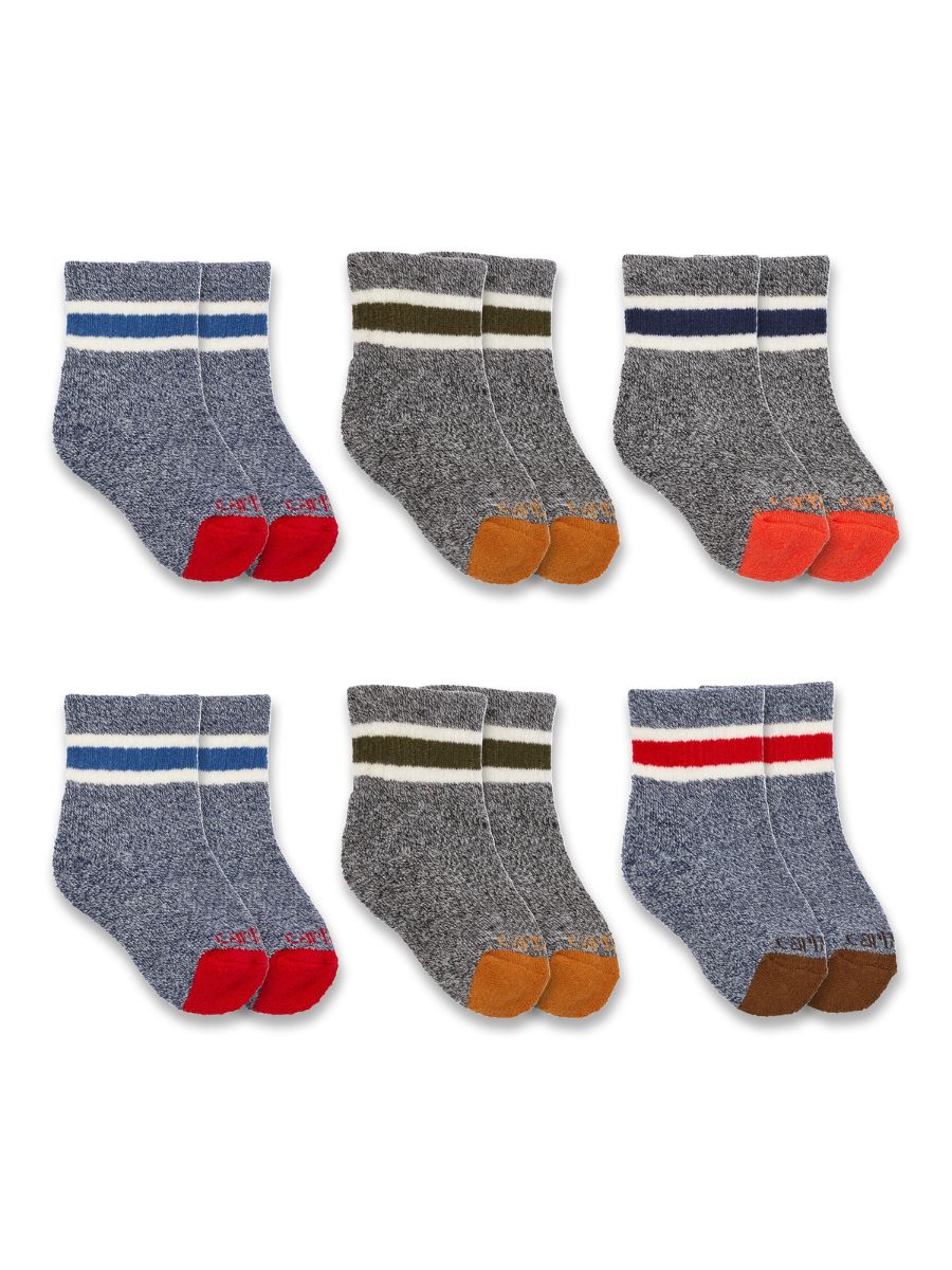 Carhartt Toddler Midweight Camp Crew 6-Pack Socks