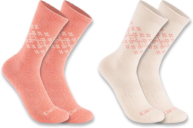 Midweight Wool Blend Fairisle Crew Socks 2 Pack
