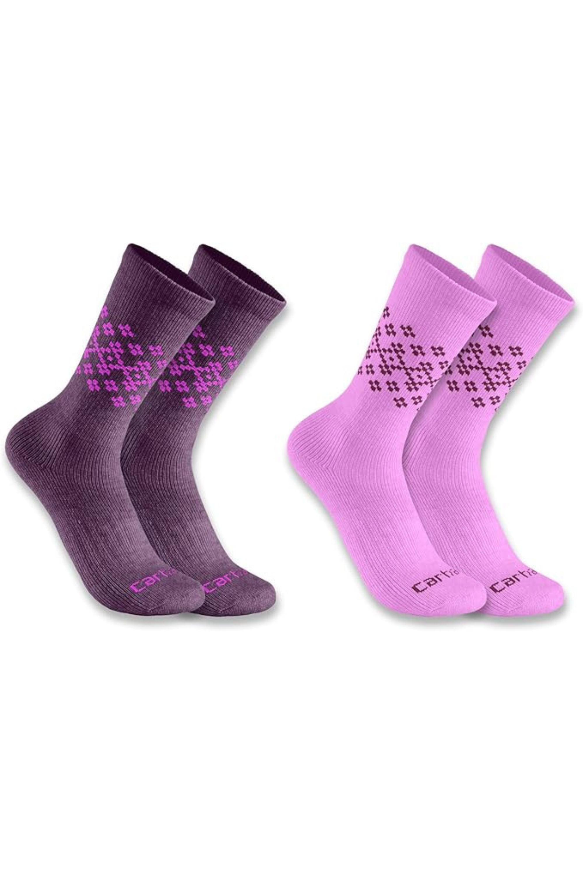 Midweight Wool Blend Fairisle Crew Socks 2 Pack