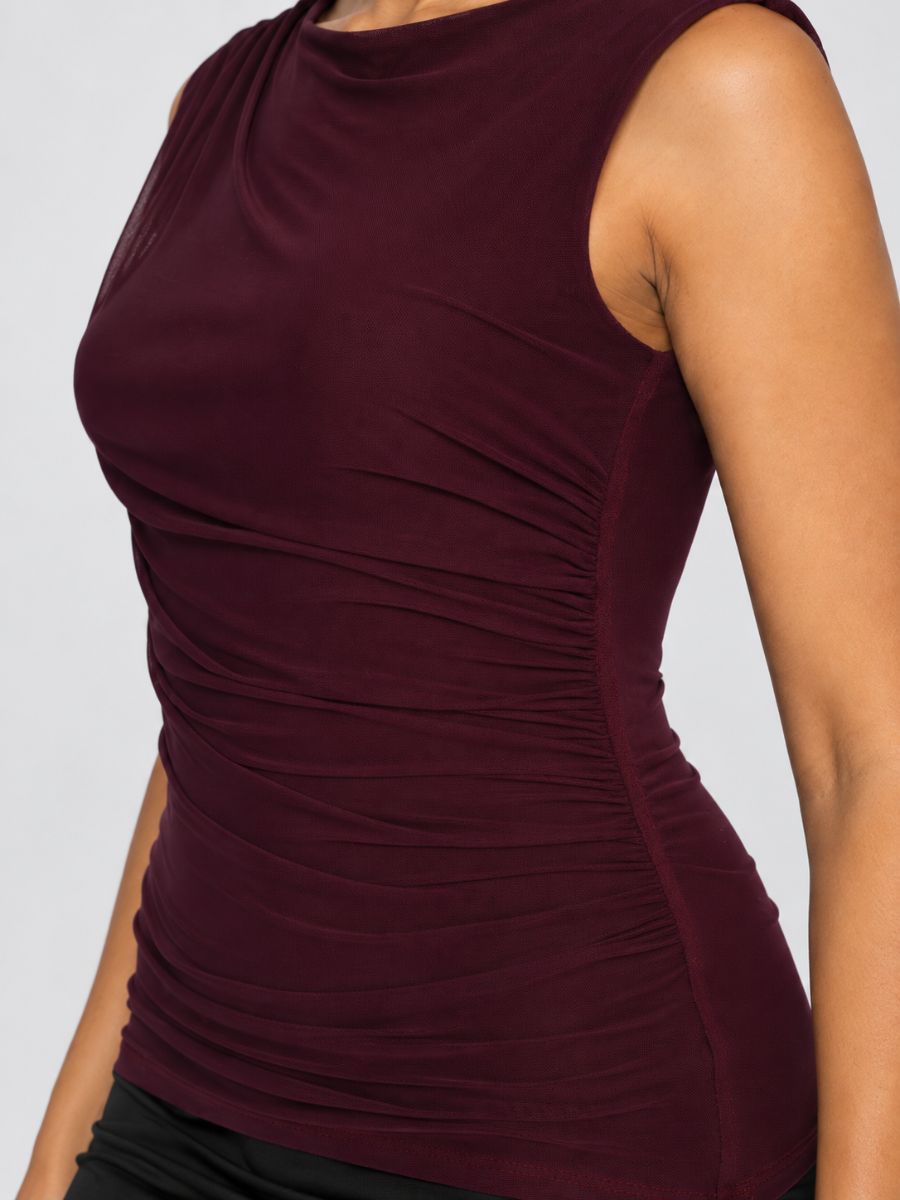 Micah Mesh Solid Sleeveless Top