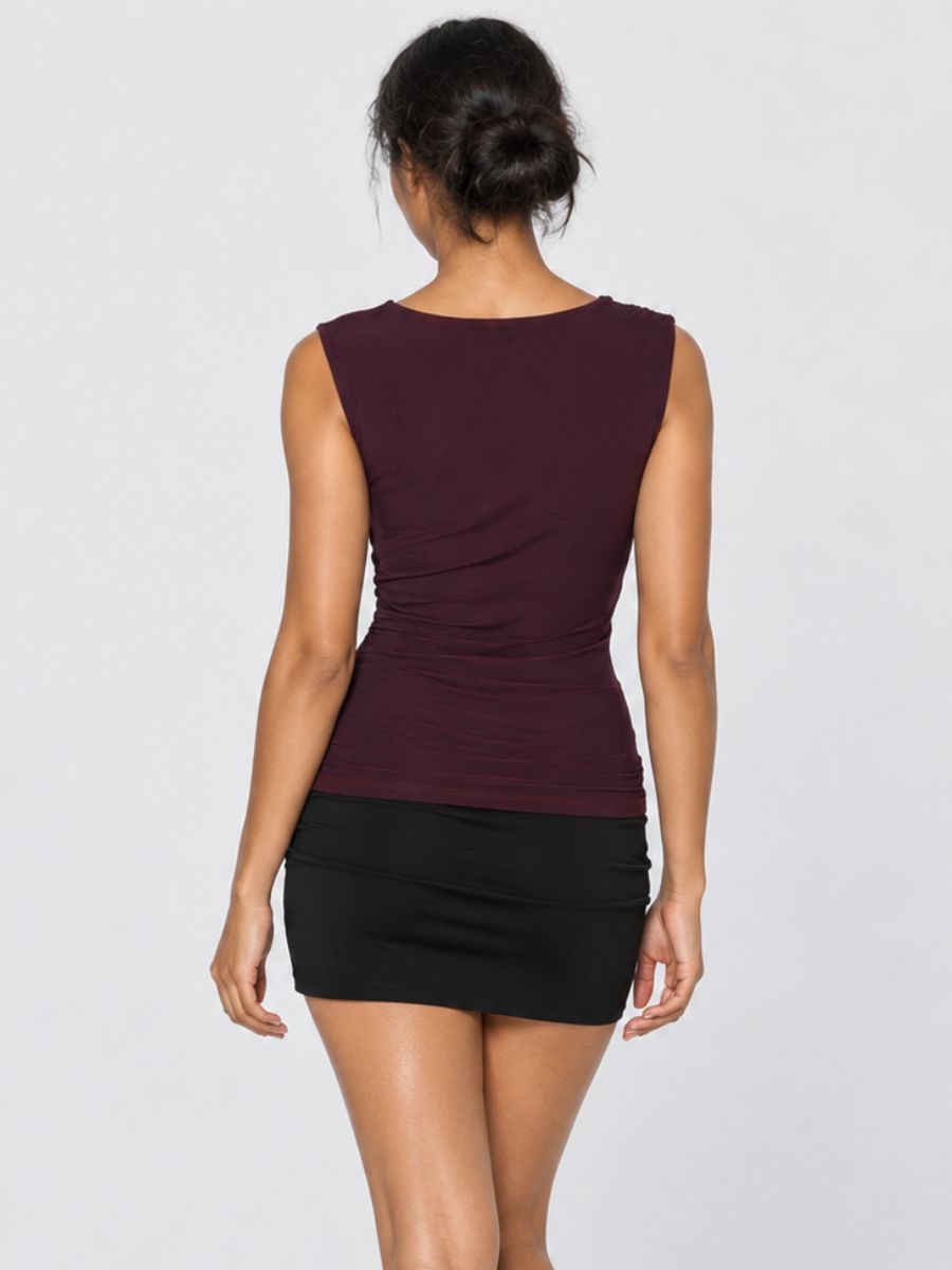 Micah Mesh Solid Sleeveless Top