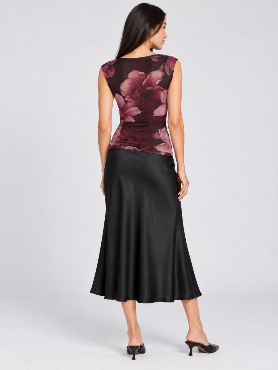 Micah Mesh Floral Sleeveless Top