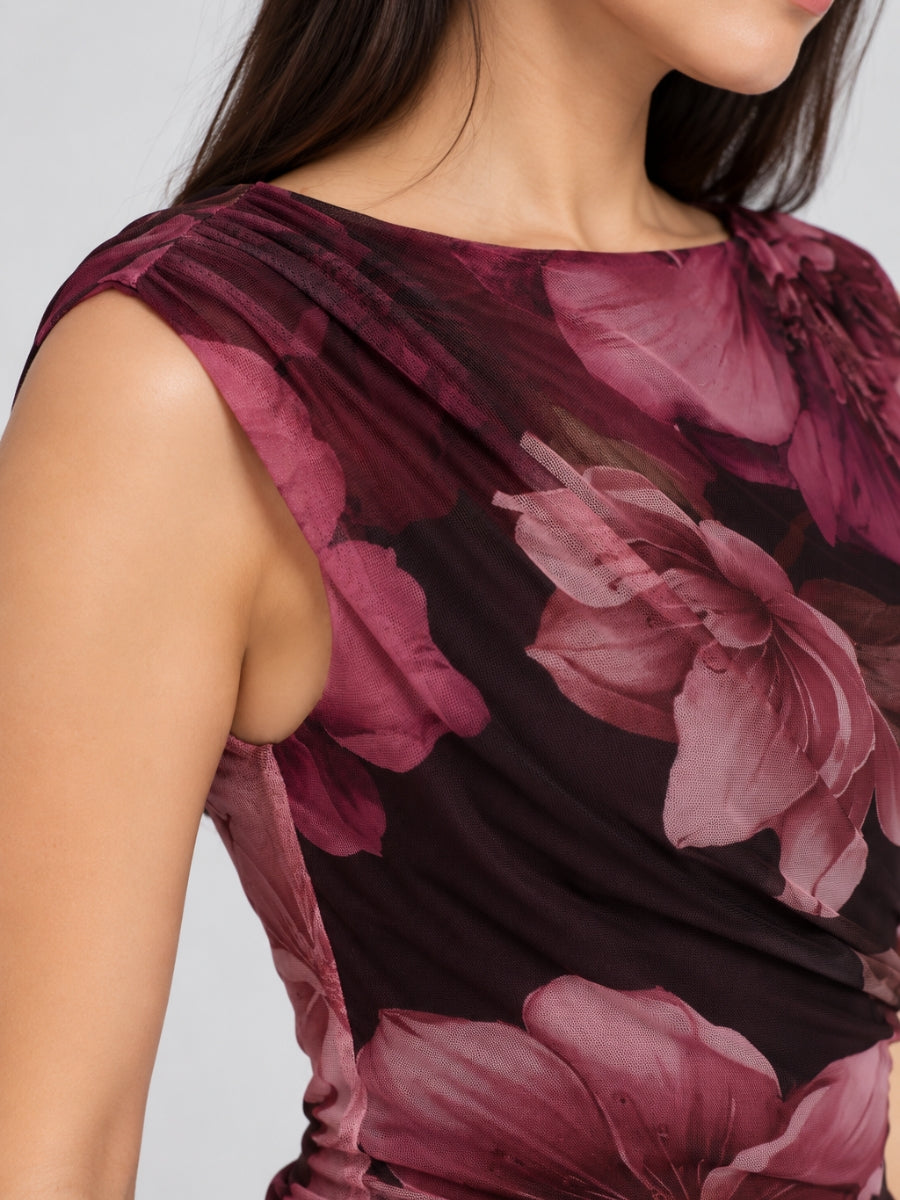 Micah Mesh Floral Sleeveless Top