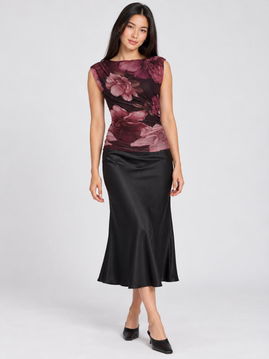 Micah Mesh Floral Sleeveless Top
