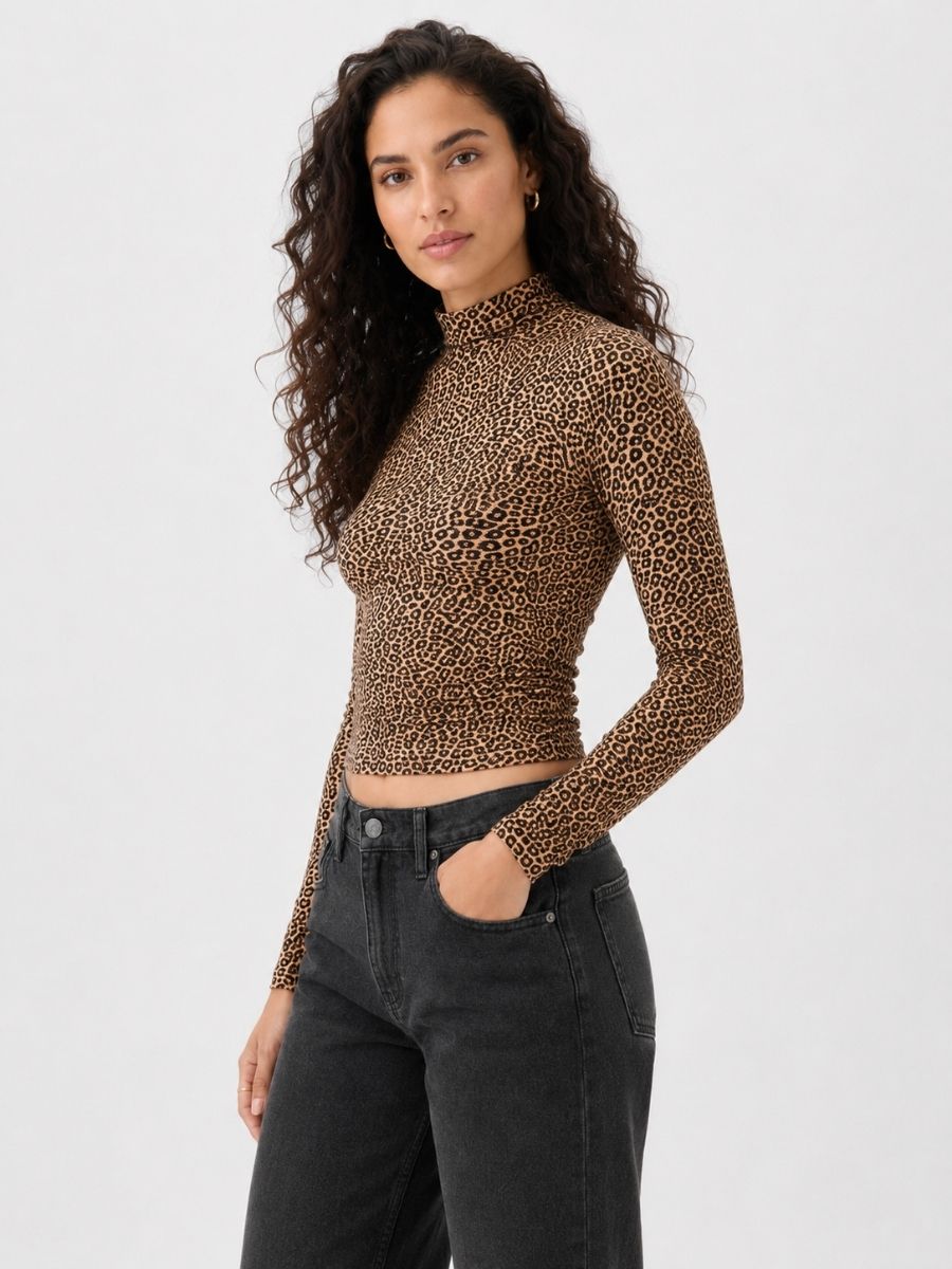 Lyon Leopard Ruched Top