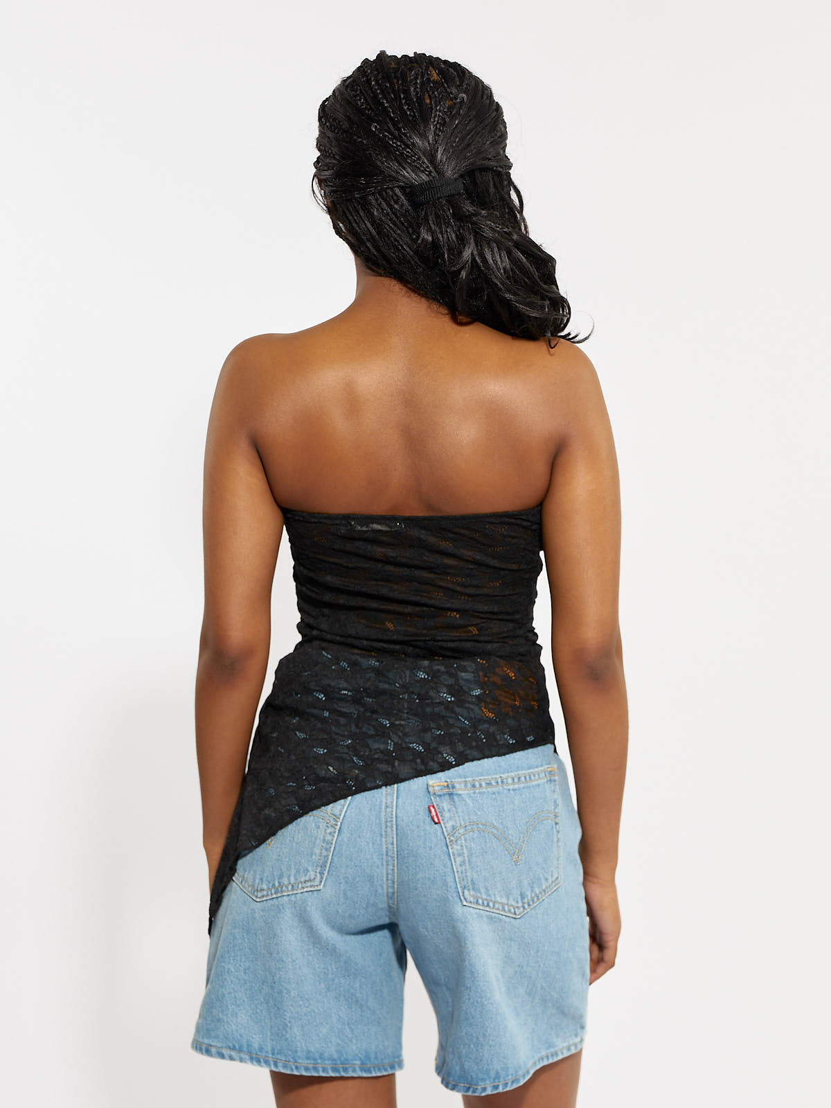 Mia Lace Asymmetrical Strapless Top