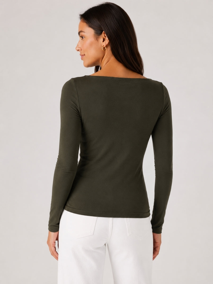 Nikki Boat Neck Long Sleeve Top