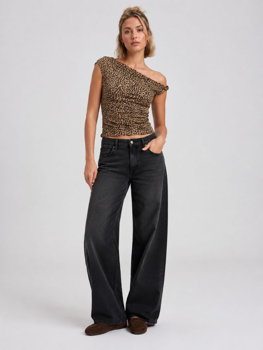 Vie Leopard Twist Sleeveless Top