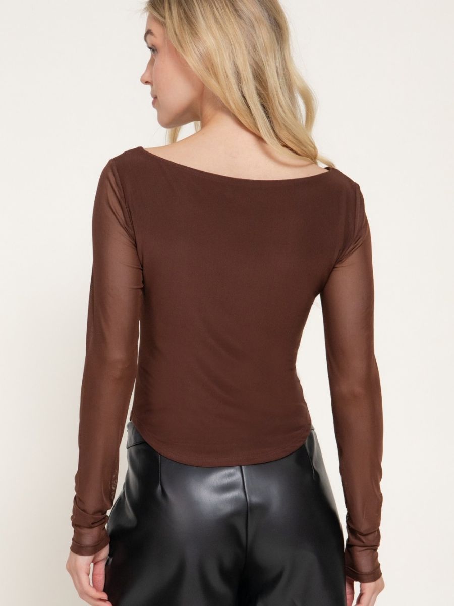 Carrie Long Sleeve Mesh Top