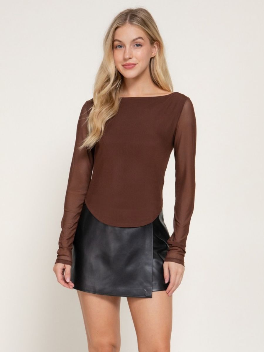 Carrie Long Sleeve Mesh Top