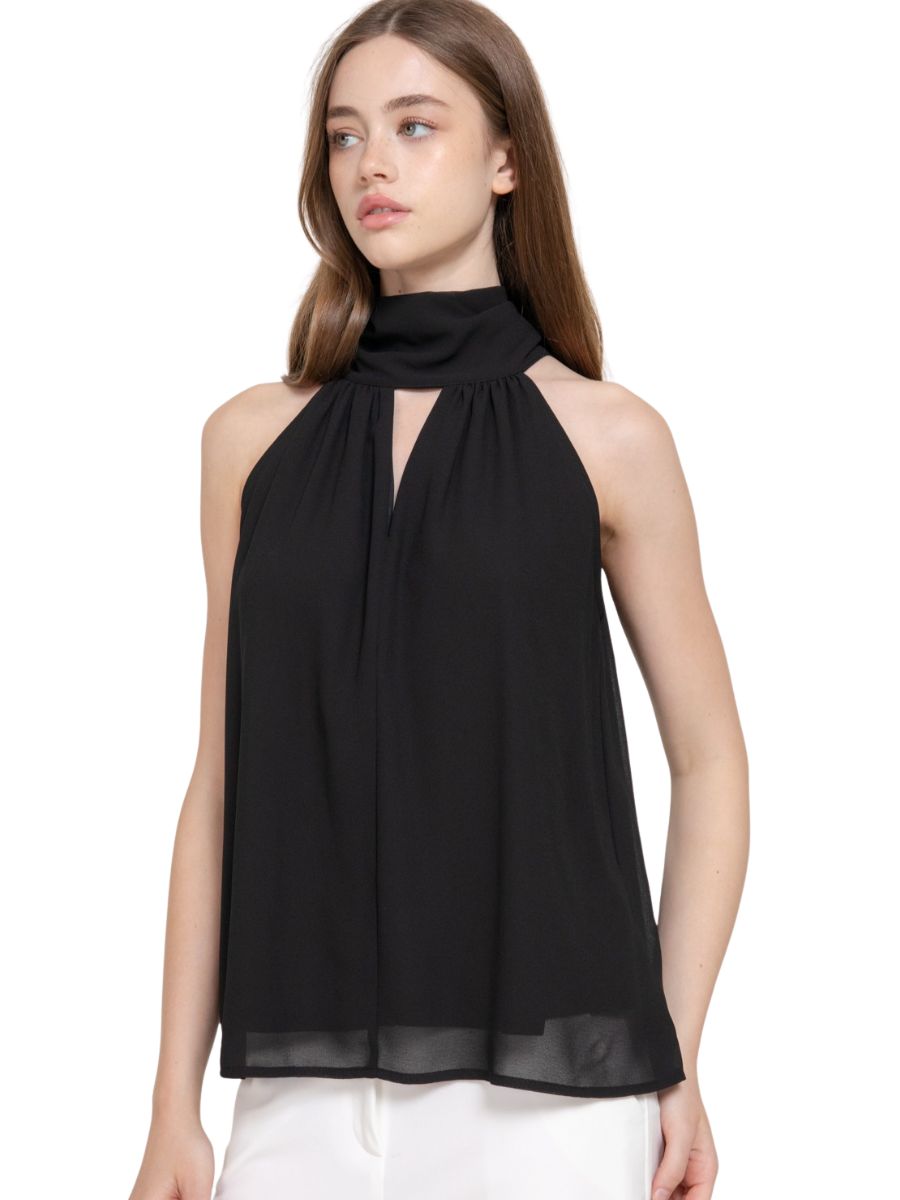 Anne High Neck Chiffon Blouse