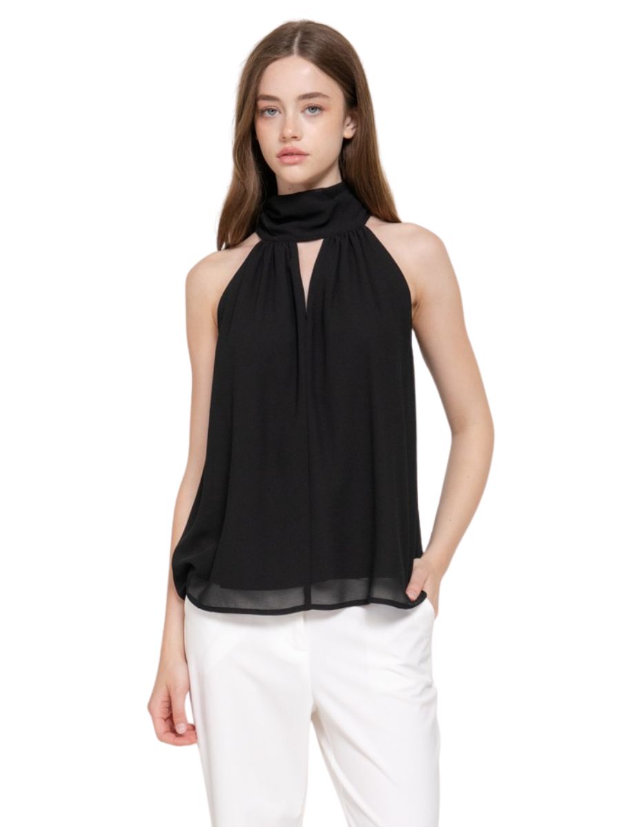 Anne High Neck Chiffon Blouse