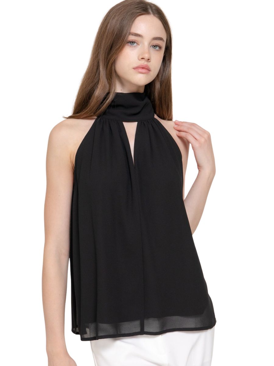 Anne High Neck Chiffon Blouse