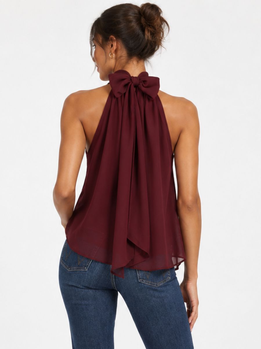 Anne High Neck Chiffon Blouse