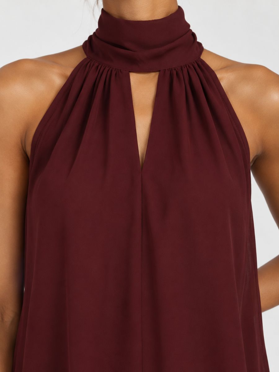 Anne High Neck Chiffon Blouse