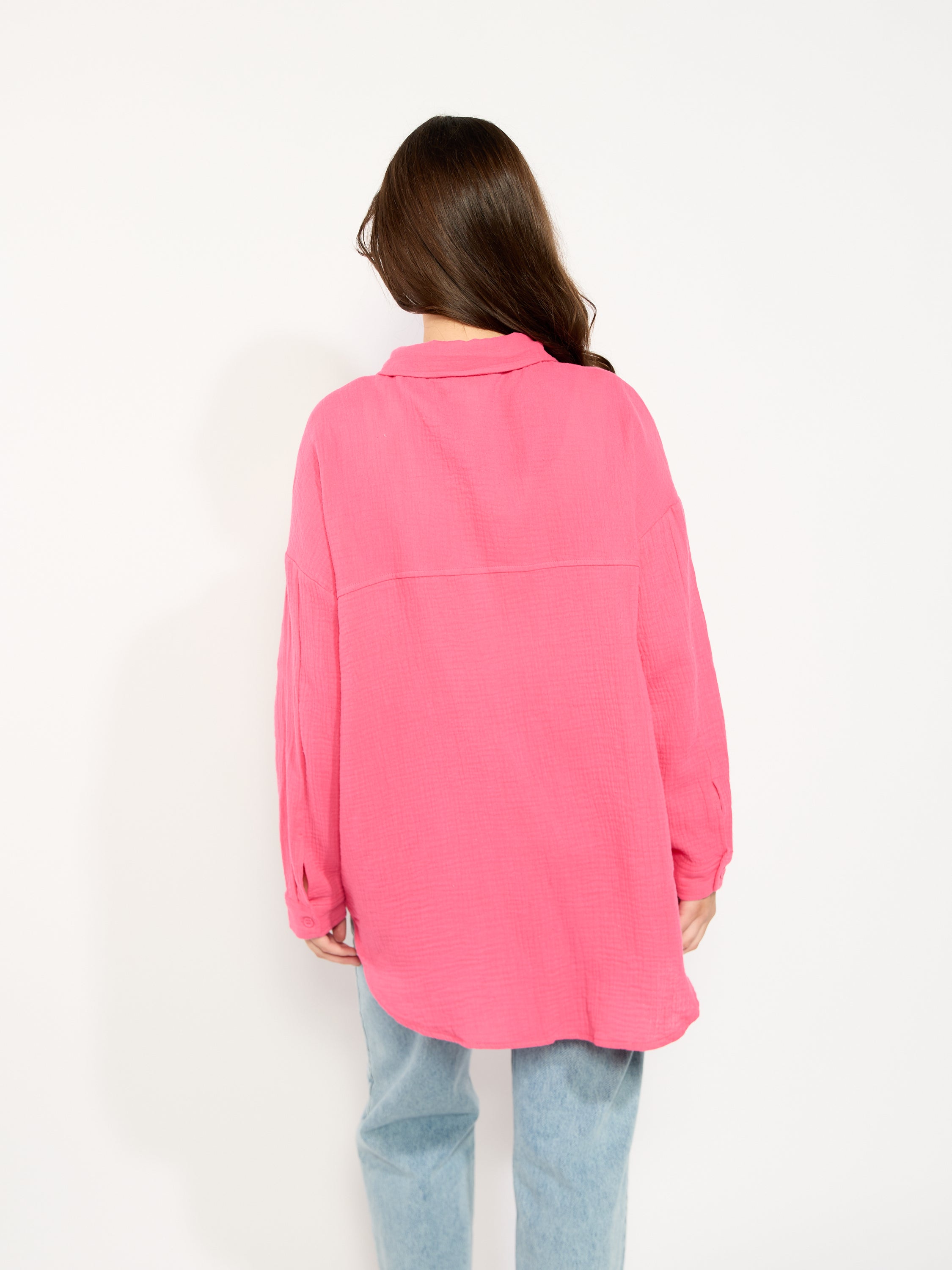 Gauze Long Sleeve Button Up