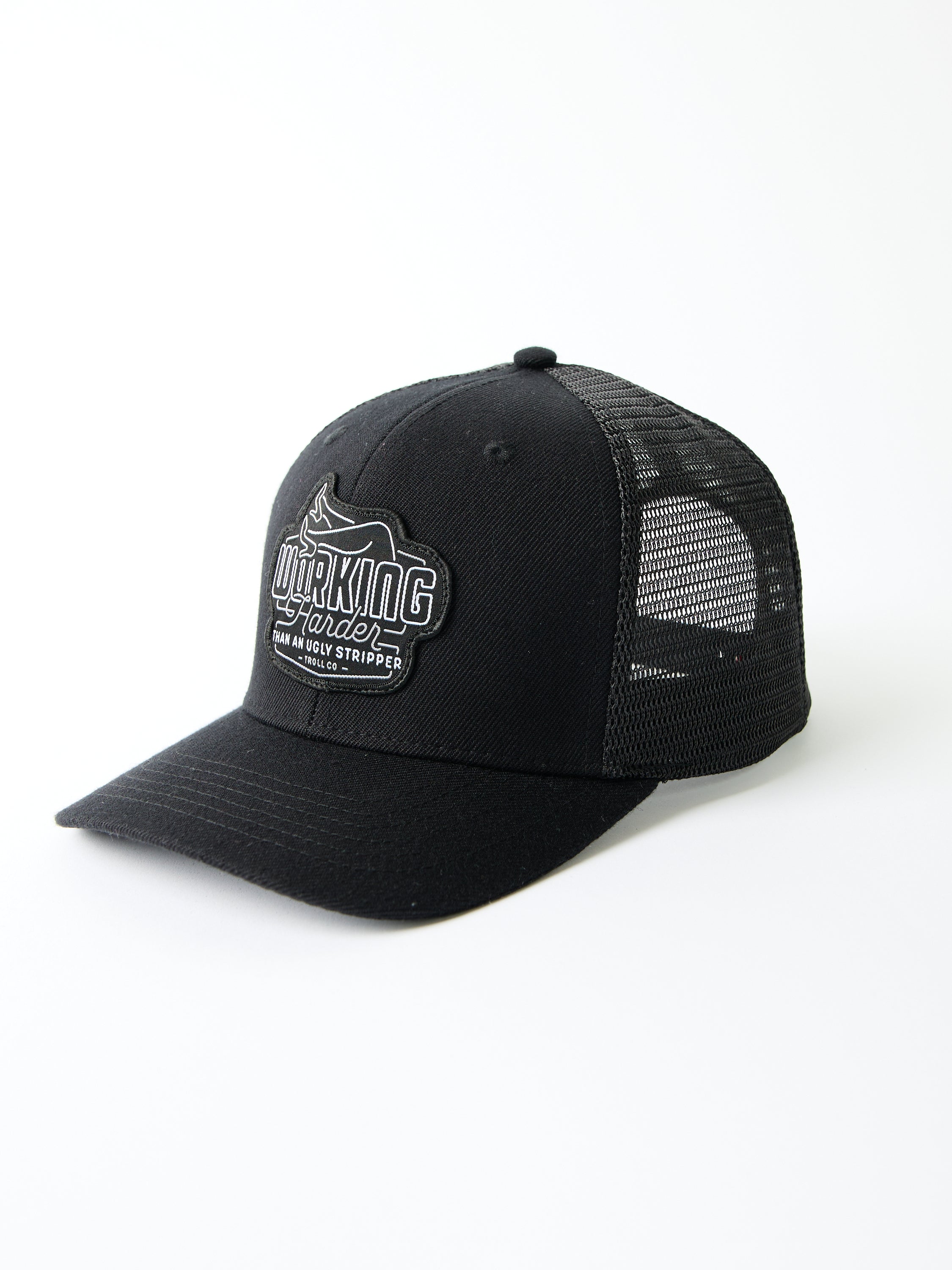 Troll Co. WHUS Neon Patch Curved Brim Black Hat
