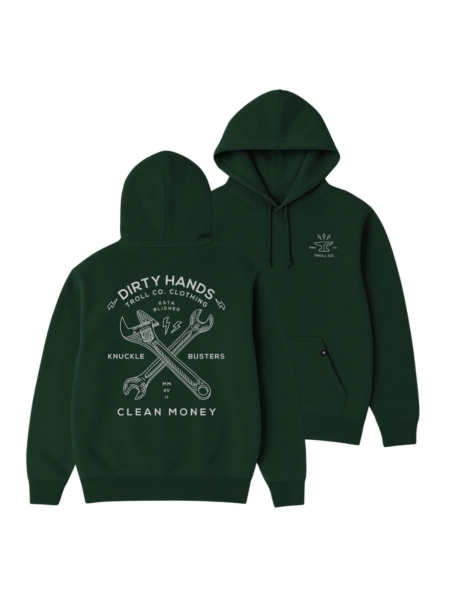 Troll Co. Forest Green Twisting Wrenches Hoodie