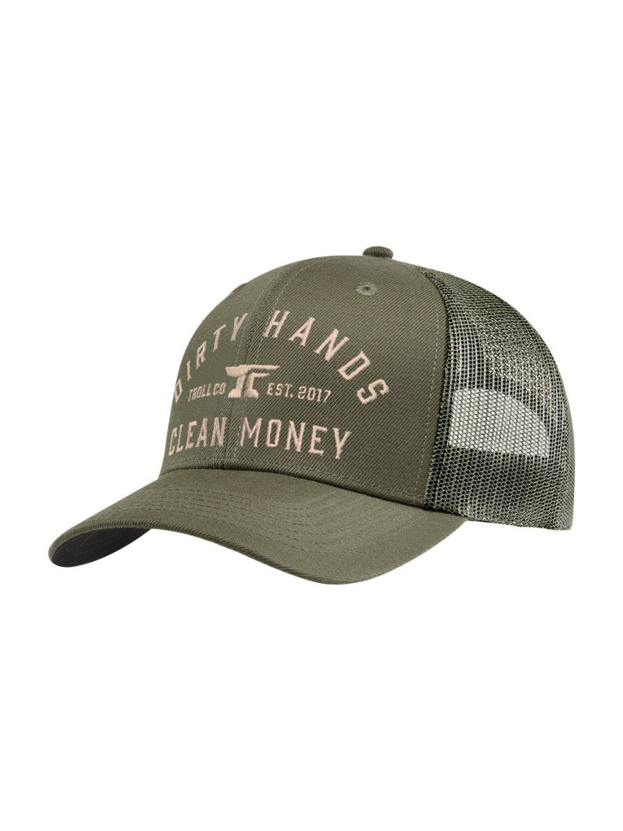 Troll Co. Dirty Hands Clean Money Green Curved Bill Hat