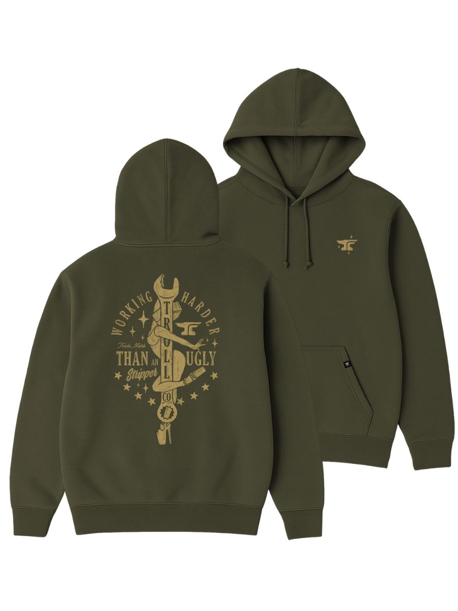Troll Co. Green Working Wrench Stripper Hoodie