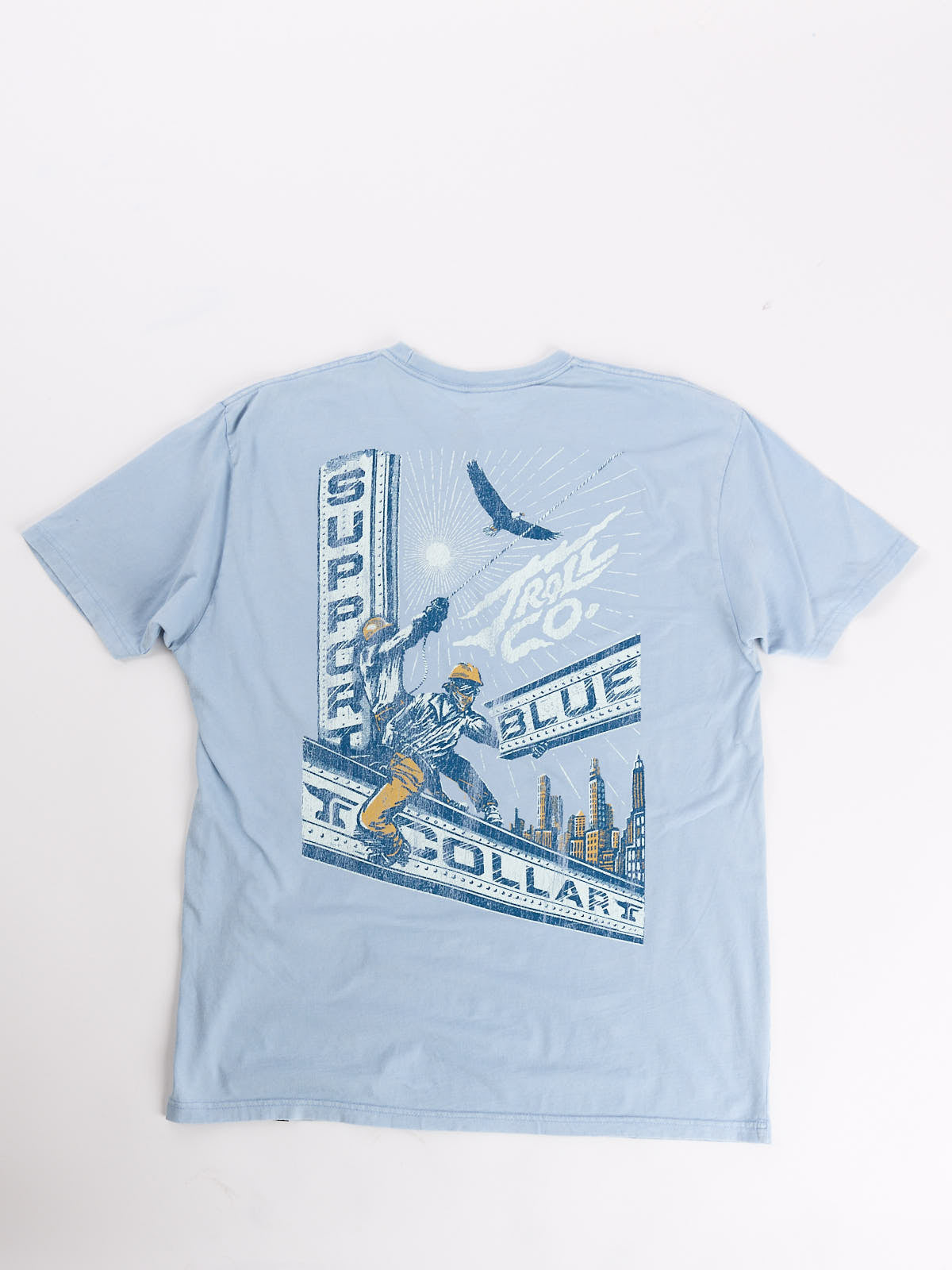 Troll Co. Support Blue Collar Skyline Tee