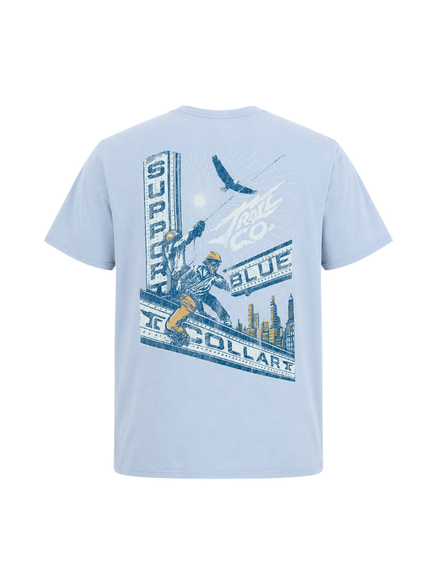 Troll Co. Support Blue Collar Skyline Tee