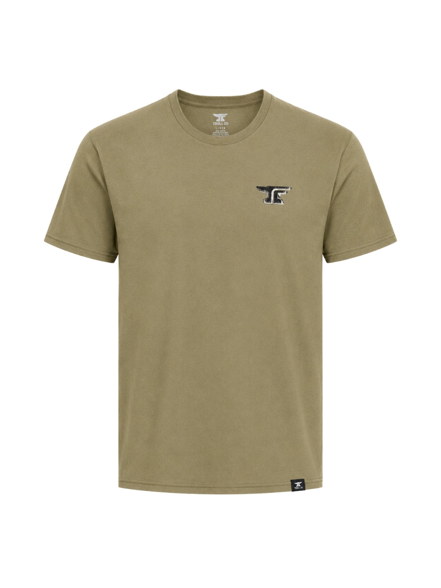 Troll Co. Support Blue Collar Skyline Olive Tee