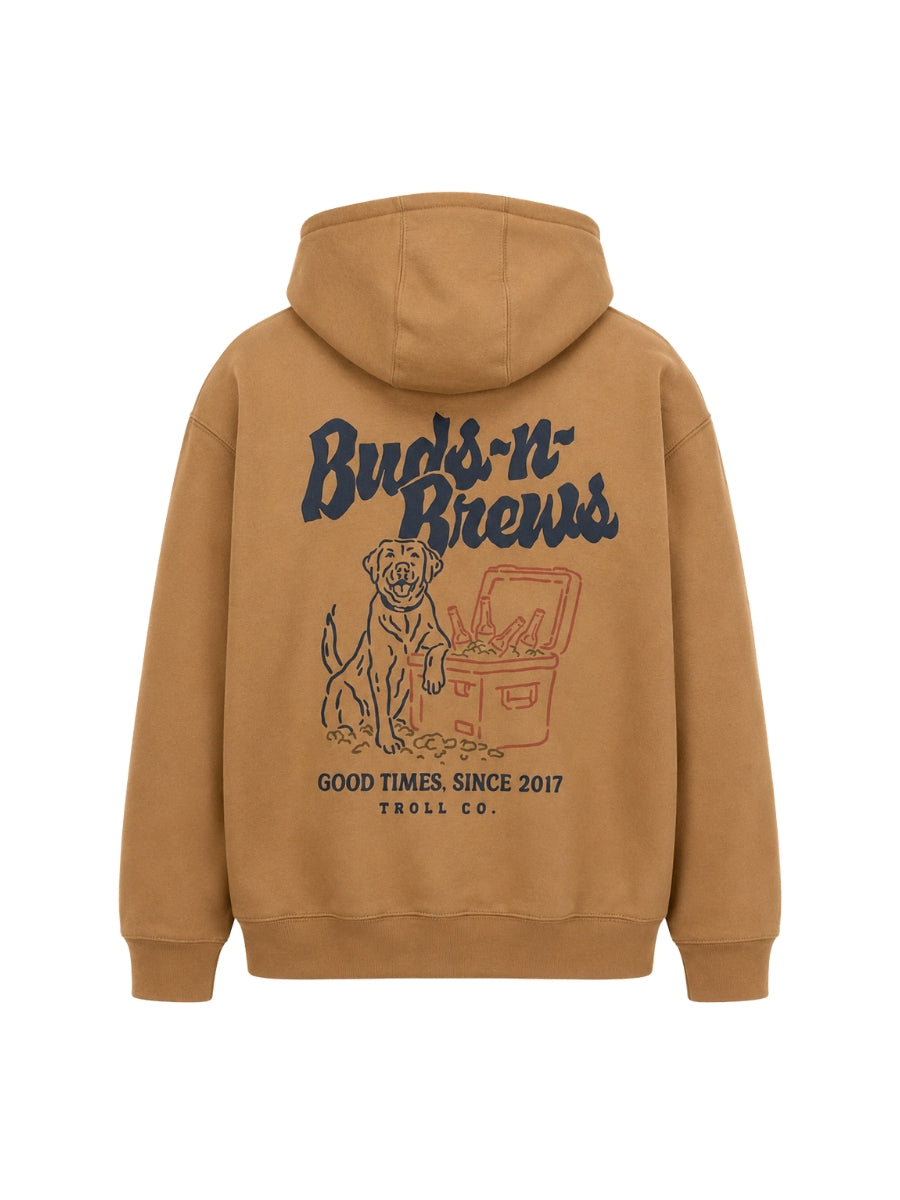 Troll Co. Buds N Brews Tan Hoodie